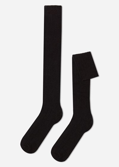 Men’s Long Ribbed Socks with Wool and Cashmere