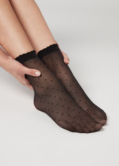 Chaussettes Courtes à Motifs Pois