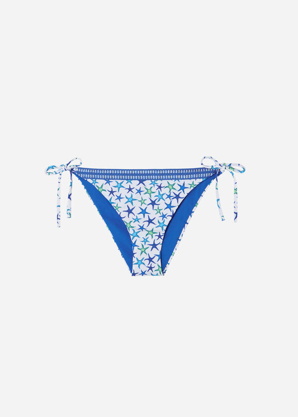Cueca de Biquíni com Laços e Strass Bayahibe