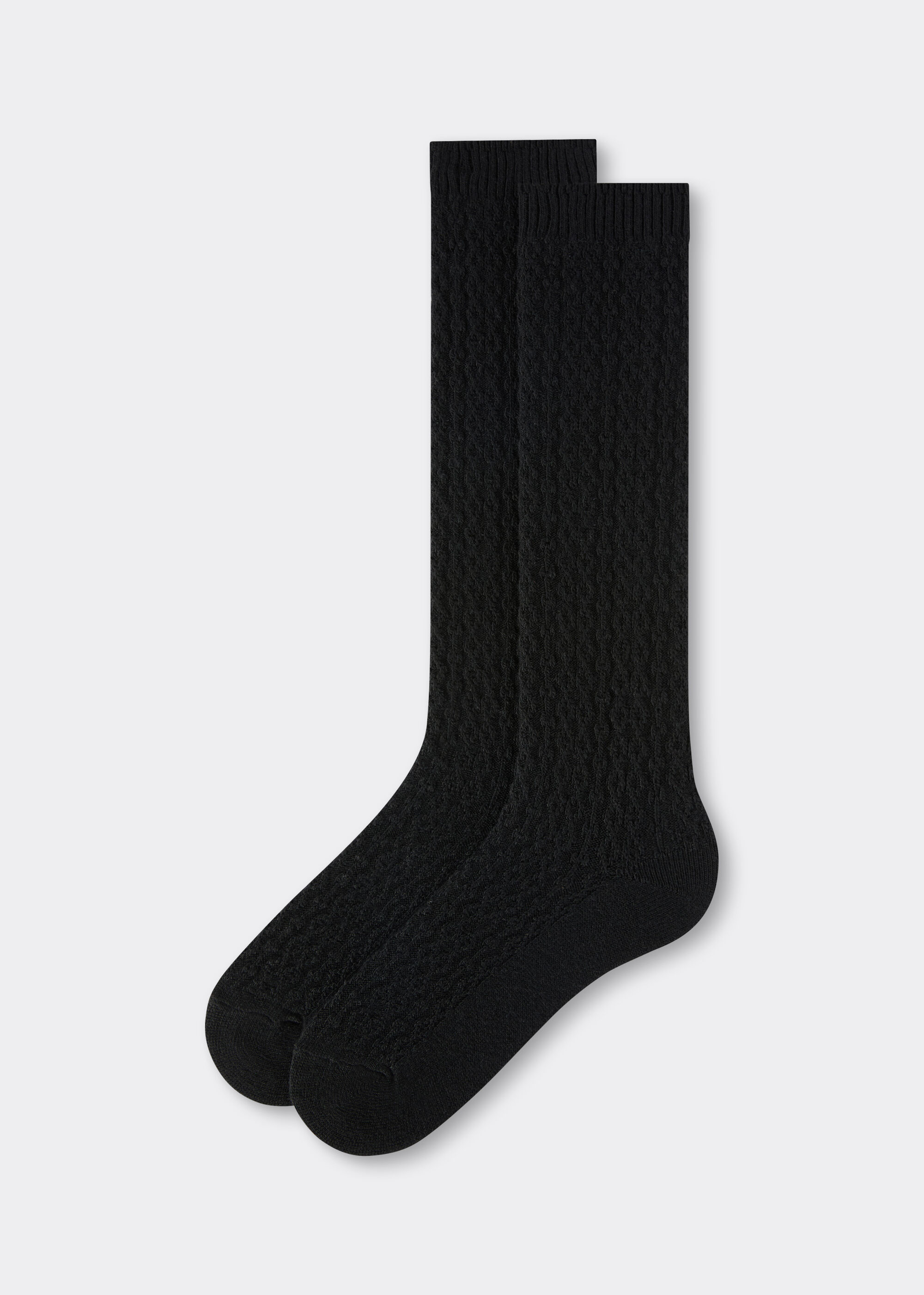 Lange gemusterte Socken mit Kaschmir