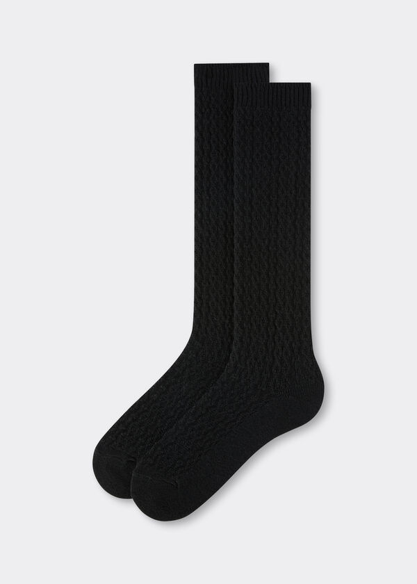 Knitted Long Socks with Cashmere
