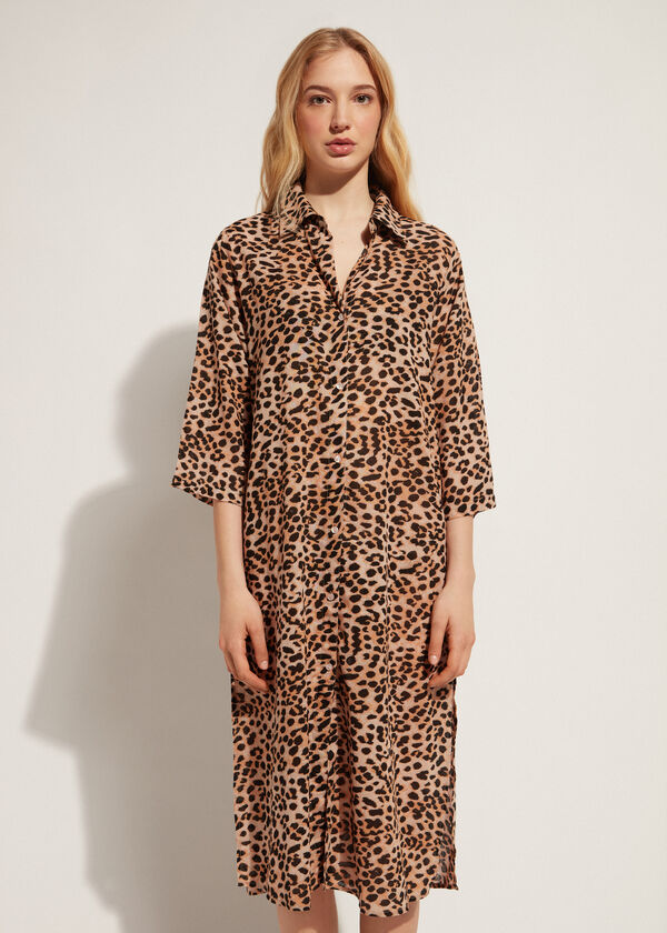 Animal Patterned Midi Shirt - Calzedonia