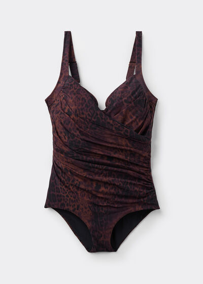 Slimming Swimsuit Dark Animalier