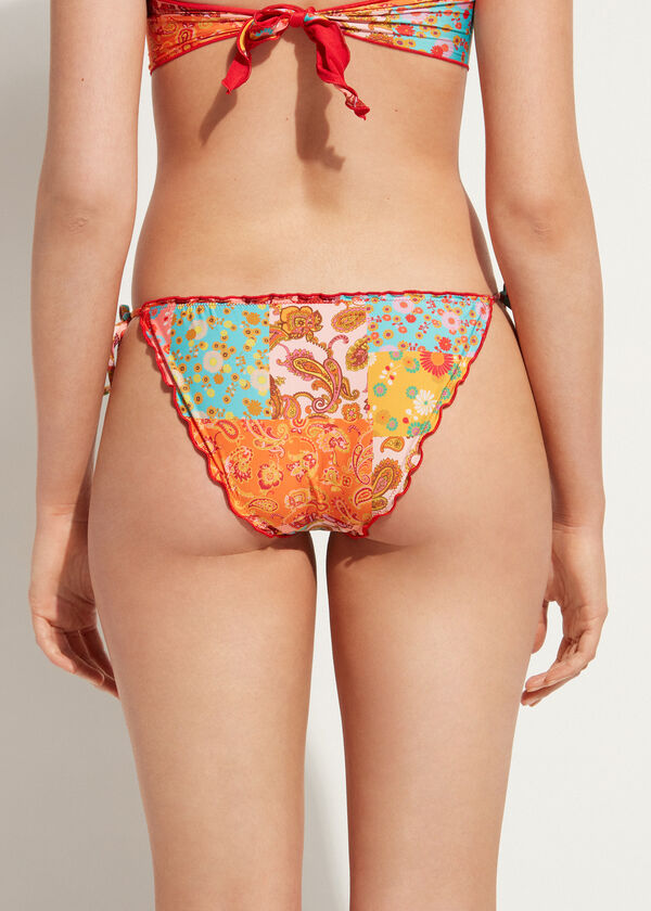 Bikinihose mit Schleifen und Blumenmuster Alicante