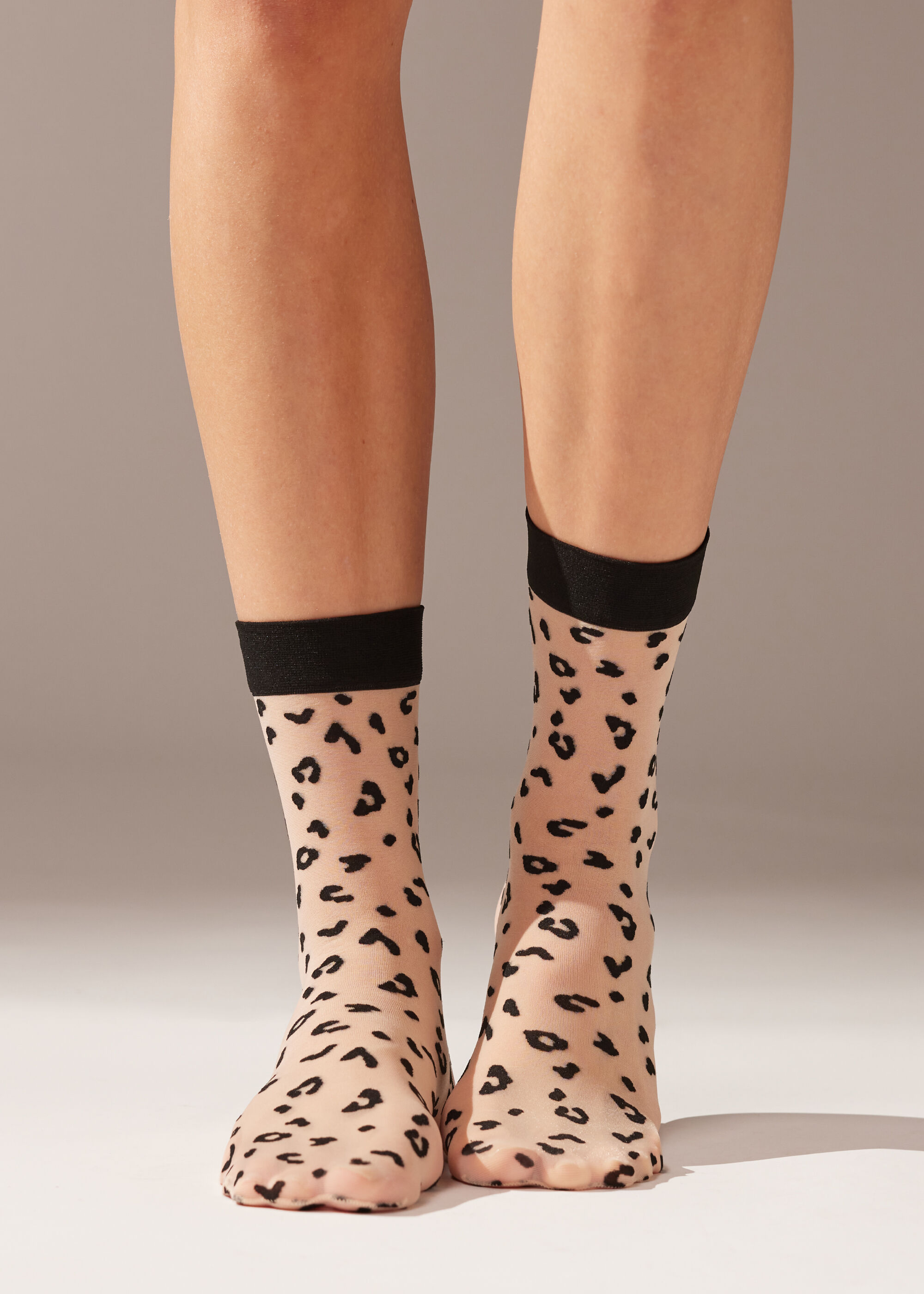 Animal Pattern 15 Denier Sheer Short Socks
