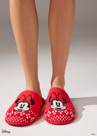 Papuče s imitáciou pleteniny Minnie Disney