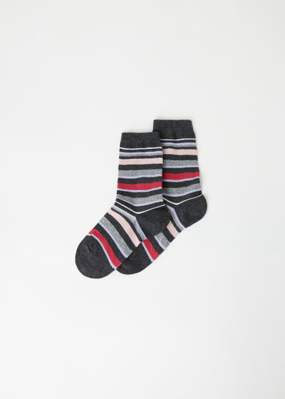 Detské krátke ponožky s pásikovaným vzorom