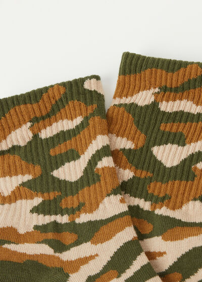 Camouflage Motif Short Sport Socks