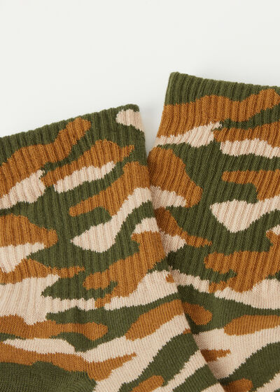 Camouflage-Patterned Short Sport Socks