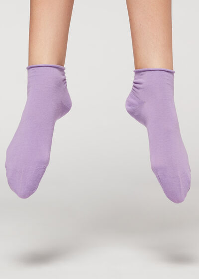 Korte katoenen sokken zonder boord