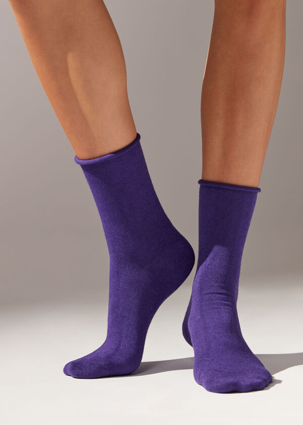 Kurze Socken mit Cashmere