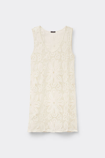 Short Crocheted Floral Dress Woman Nude Size S - Calzedonia - Modalova