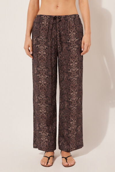 Full-Length Animal Print Pants Woman Brown Size L - Calzedonia - Modalova