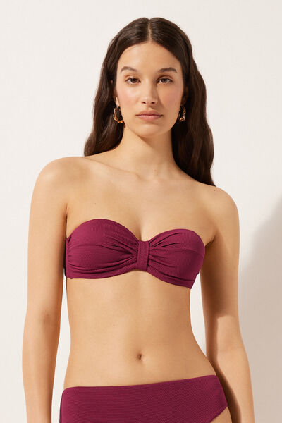 Bandeau Swimsuit Top Classy Piquet Woman Burgundy Size 7 - Calzedonia - Modalova