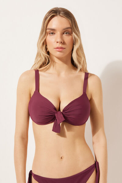 Lightly Padded Push-up Swimsuit Top Indonesia Woman Burgundy Size 5 - Calzedonia - Modalova