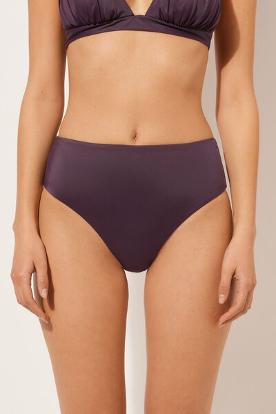 High-Waisted Brazilian Swimsuit Bottoms Scultura Woman Violet Size M - Calzedonia - Modalova