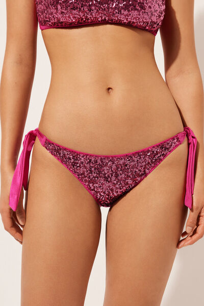 Side-Tie Swimsuit Bottoms Glowing Surface Woman Pink Size S - Calzedonia - Modalova