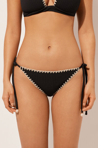 String Swimsuit Bottom Bicolor Woman Black Size L - Calzedonia - Modalova