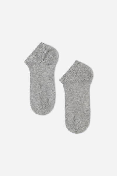 Calzedonia Calcetín tobillero de algodón ligero niños Unisex Gris Tamaño 4