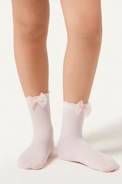 Calzedonia Calcetín con lazo para niña Chica Tamaño M/L