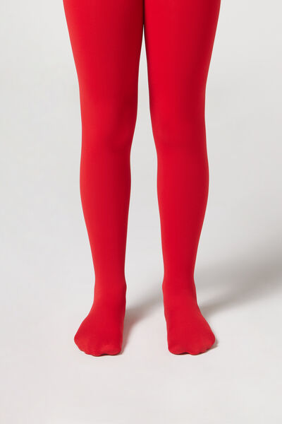 Calzedonia Panti tupido de niña denier 50 soft touch Chica Rojo Tamaño 6-8