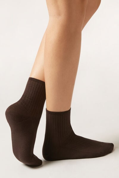 Calzedonia Calcetines de canalé cortos para mujer Mujer Tamaño 36-38