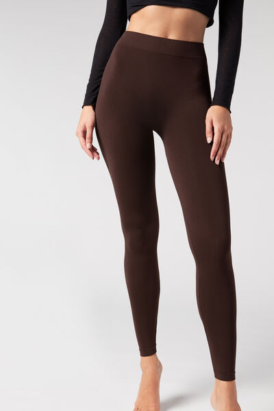 Calzedonia Leggings ultra-opaques en microfibre Femme Marron Taille S/M