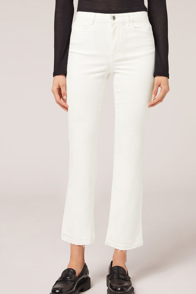 Calzedonia Jean Flare Femme Blanc Taille S