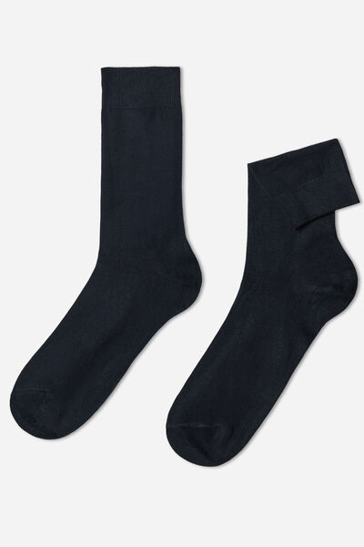Calzedonia Calcetín con cashmere liso de hombre Hombre Azul Tamaño 37-39
