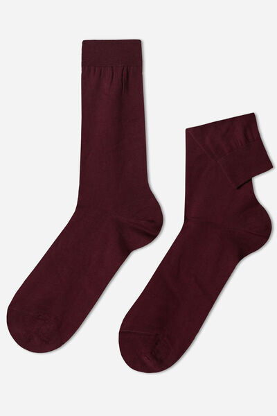 Calzedonia Calcetín con hilo de escocia de hombre Hombre Burdeos Tamaño 12MZ