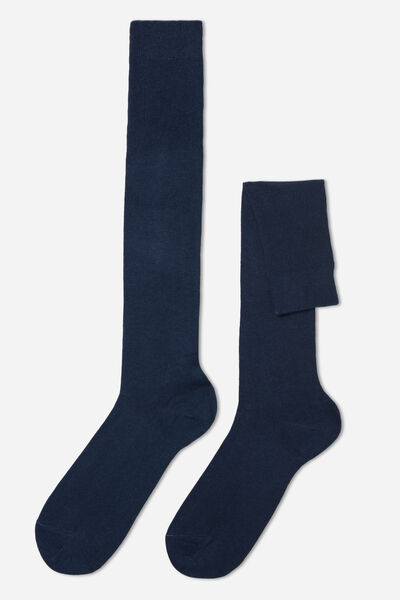 Calzedonia Calcetín largo con cashmere para hombre Hombre Azul Tamaño 40-41