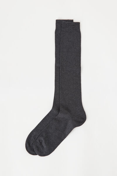 Calzedonia Chaussettes Longues en Coton Thermique pour Homme Homme Gris Taille 46-47