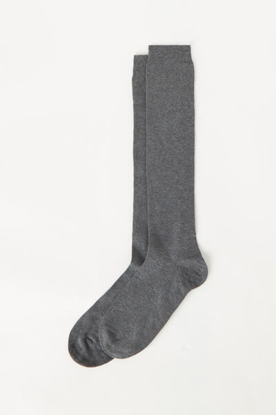 Calzedonia Chaussettes Longues en Coton Thermique pour Homme Homme Gris Taille 44-45