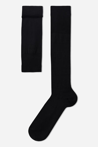 Calzedonia Calcetín largo de hilo de escocia para hombre Hombre Negro Tamaño 10