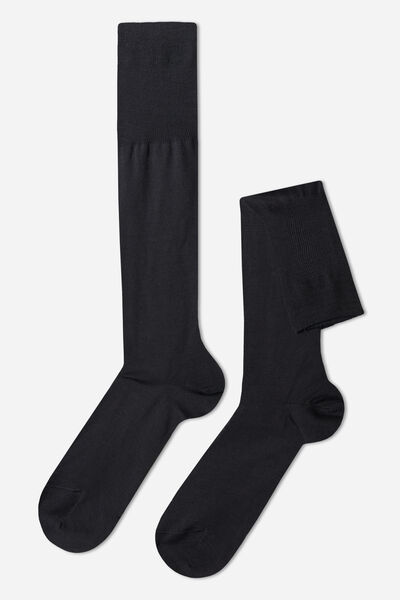 Calzedonia Chaussettes longues en fil dâ€™Ã‰cosse pour homme Homme Gris Taille 44-45