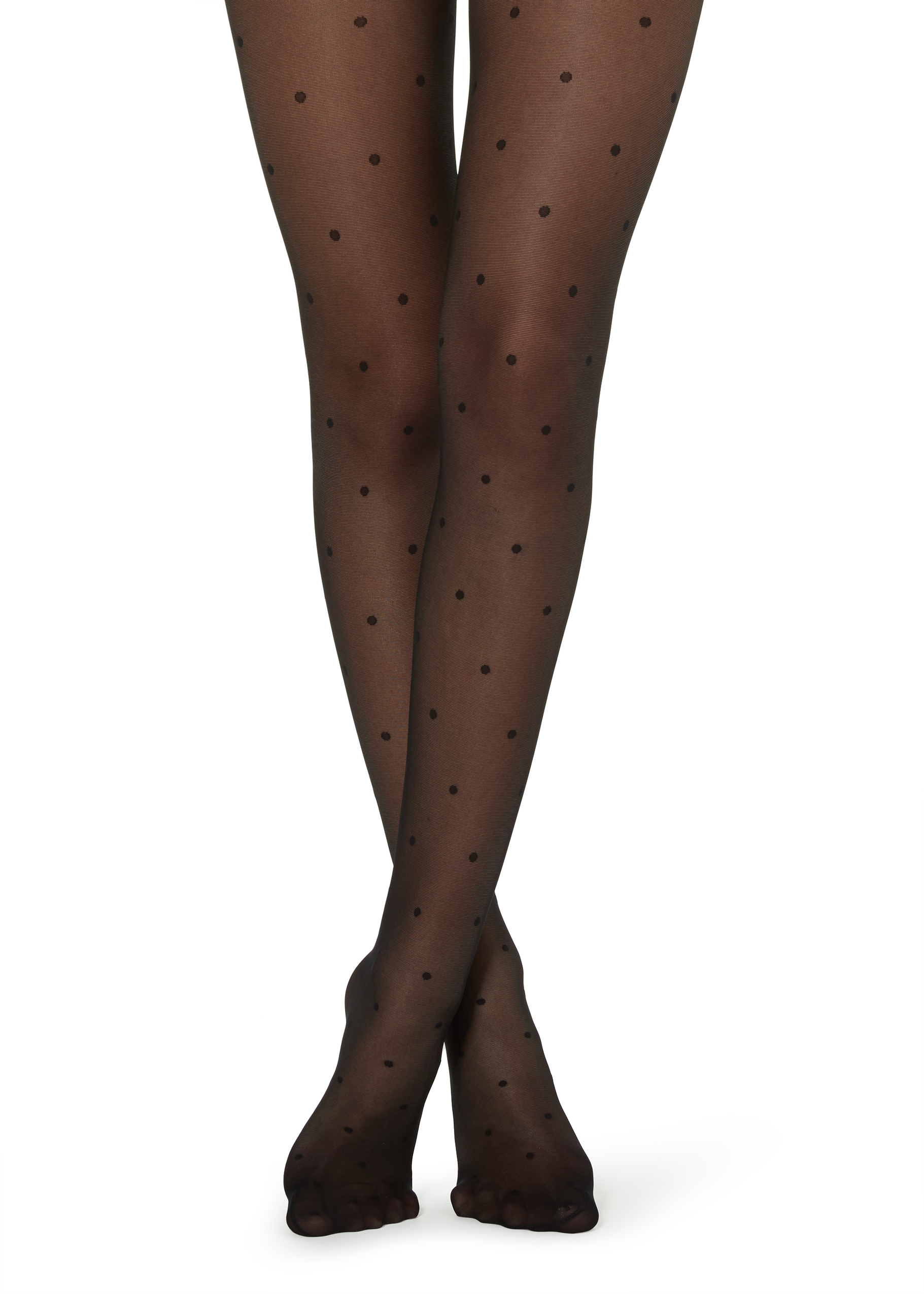 Sheer Polka-Dotted Tights - Patterned 