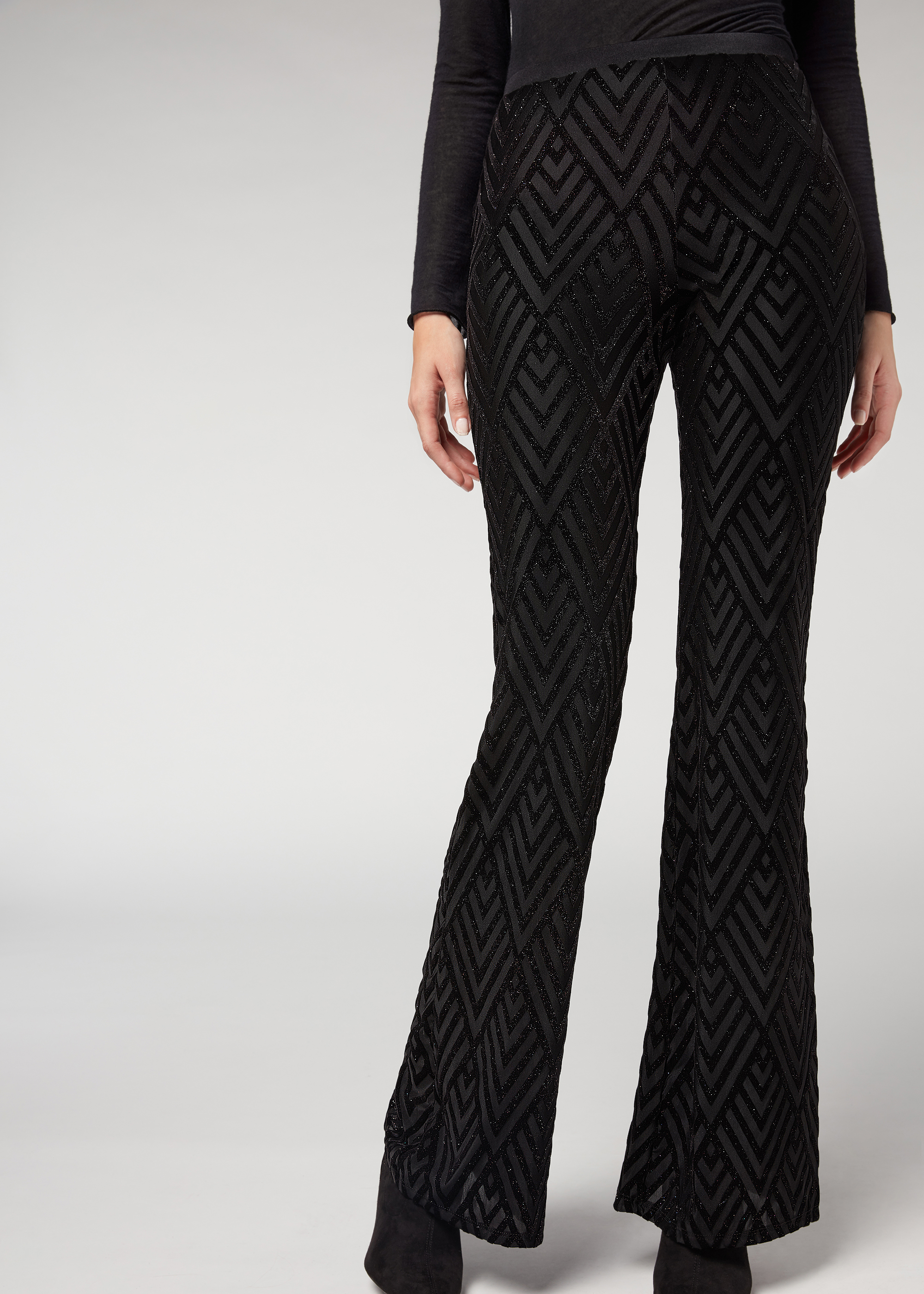 Glitter Devoré Velvet Flare Leggings - Calzedonia