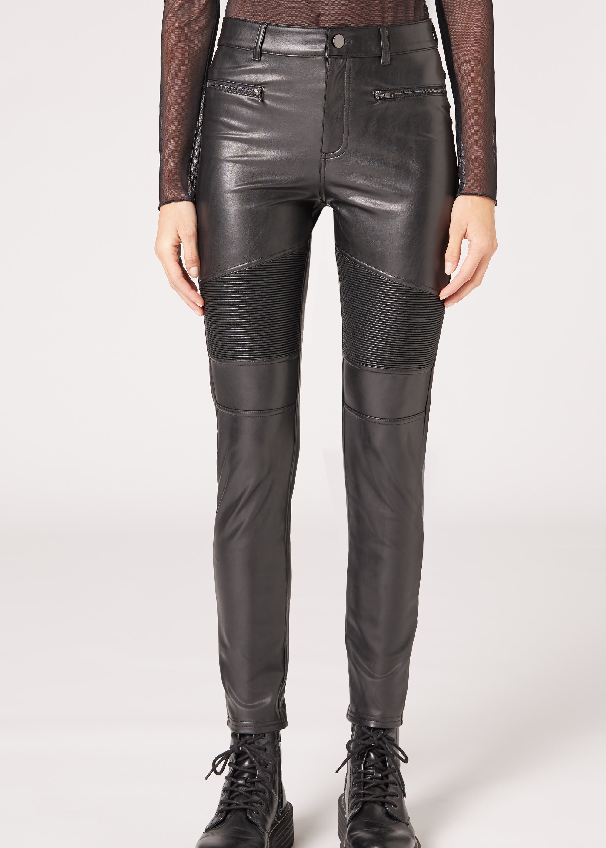 calzedonia thermal leather leggings
