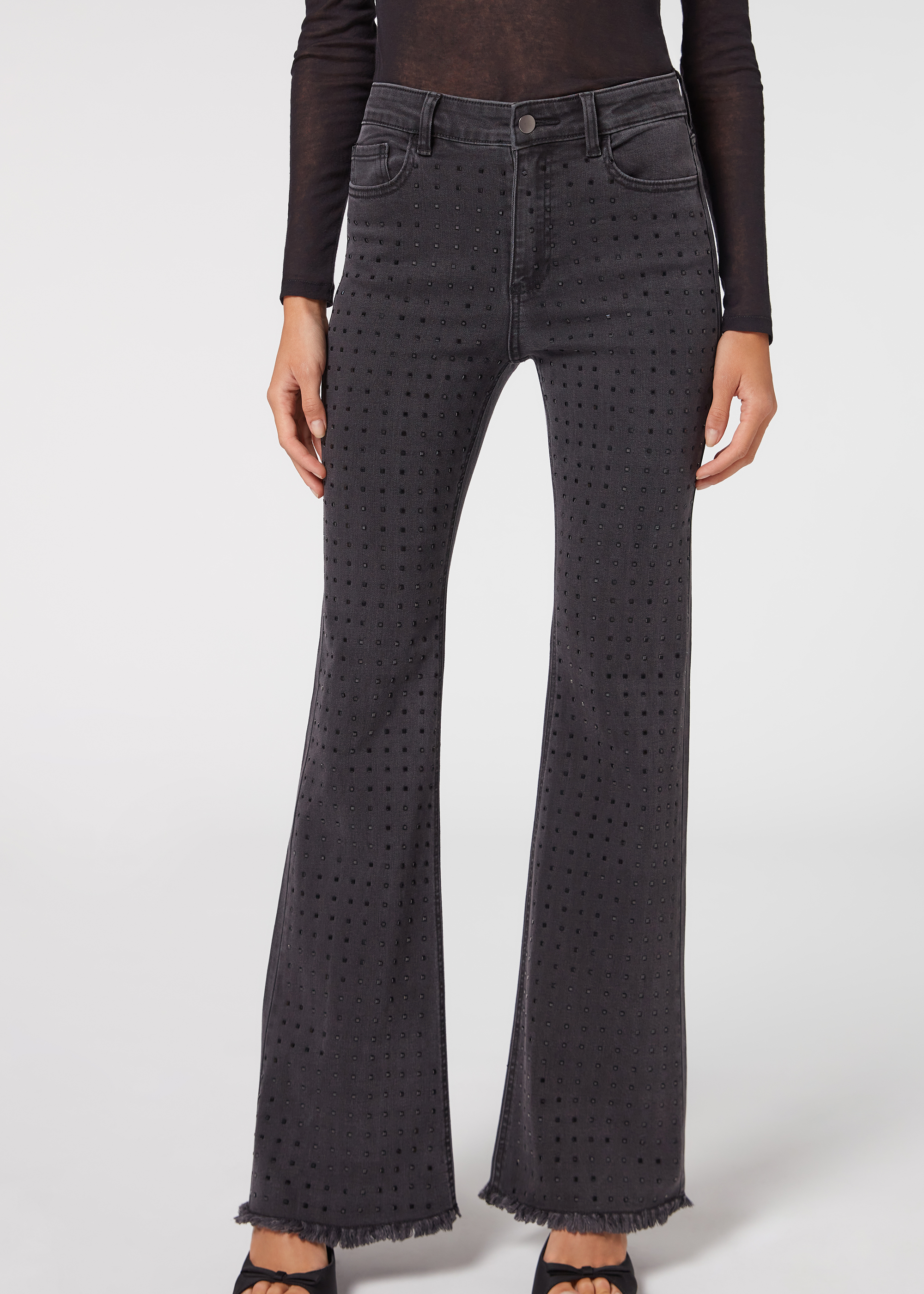 Flared Jeans with Stud Detail - Calzedonia
