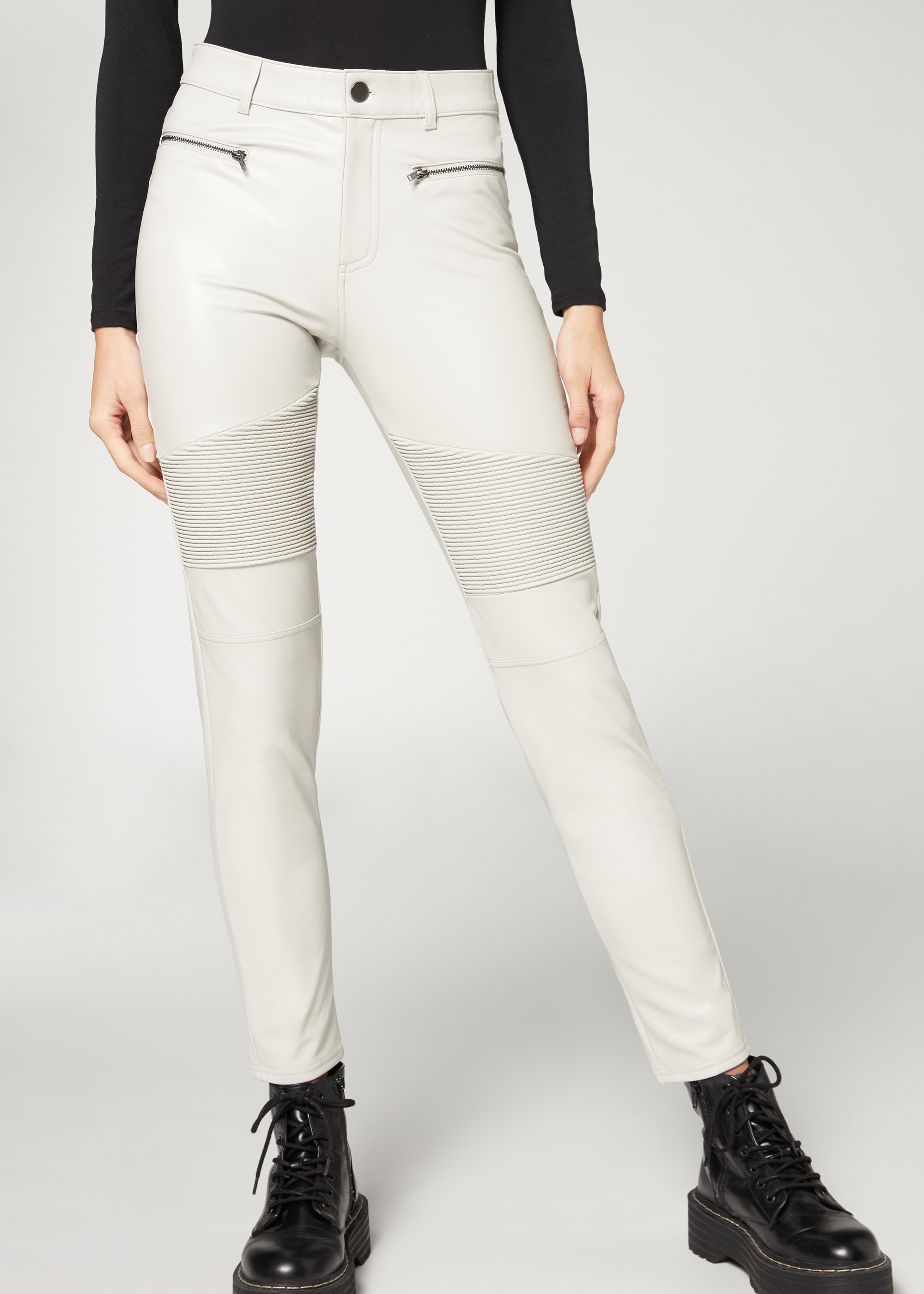 Coated Thermal Skinny Biker Leggings - Calzedonia