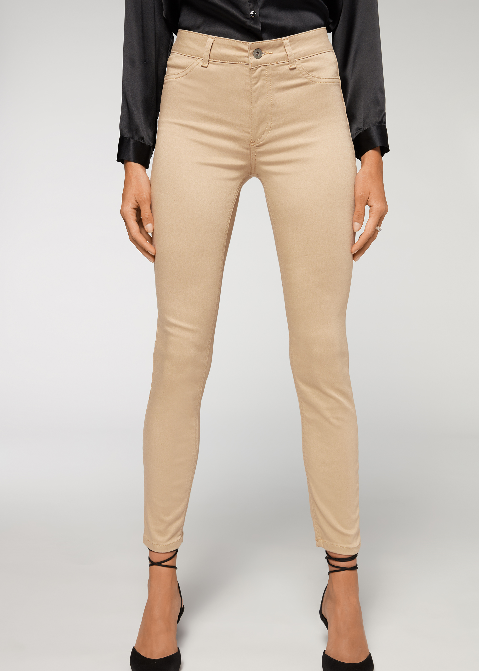 Kex Beige Women's Slim Fit Cotton Ankle Length Leggings Legging for women  Sizes: S = Small Size