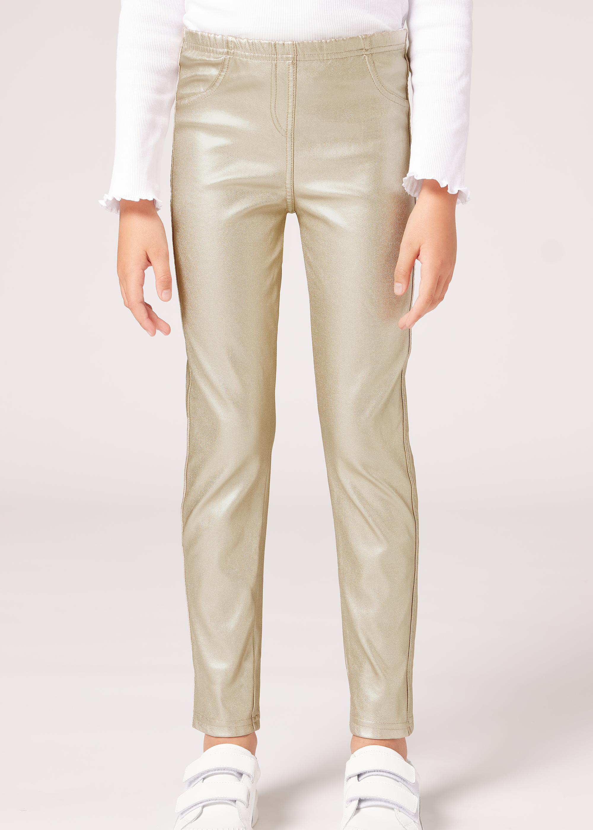 Girls’ Coated-Effect Leggings - Calzedonia