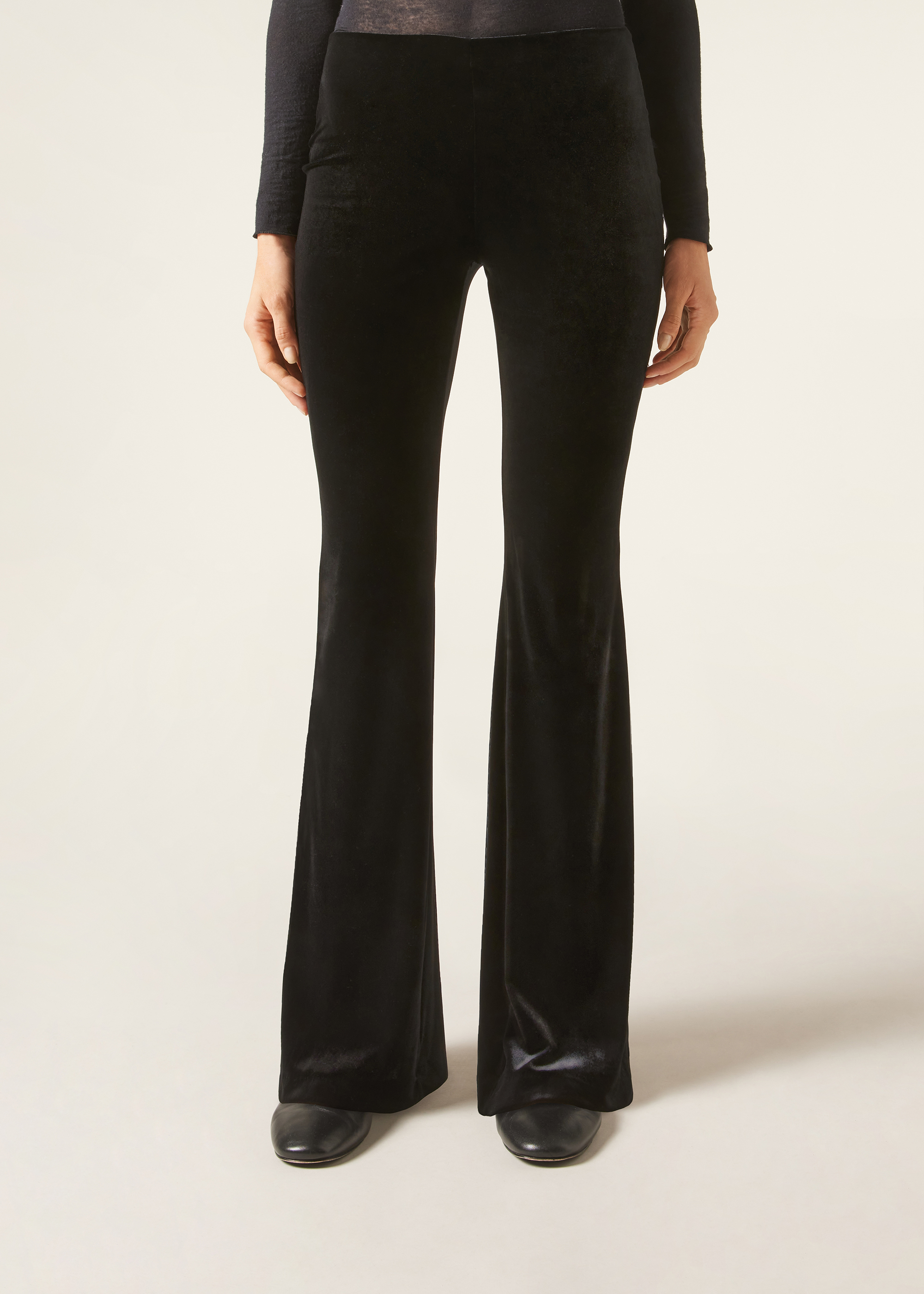 Loose Velvet Flared Trousers
