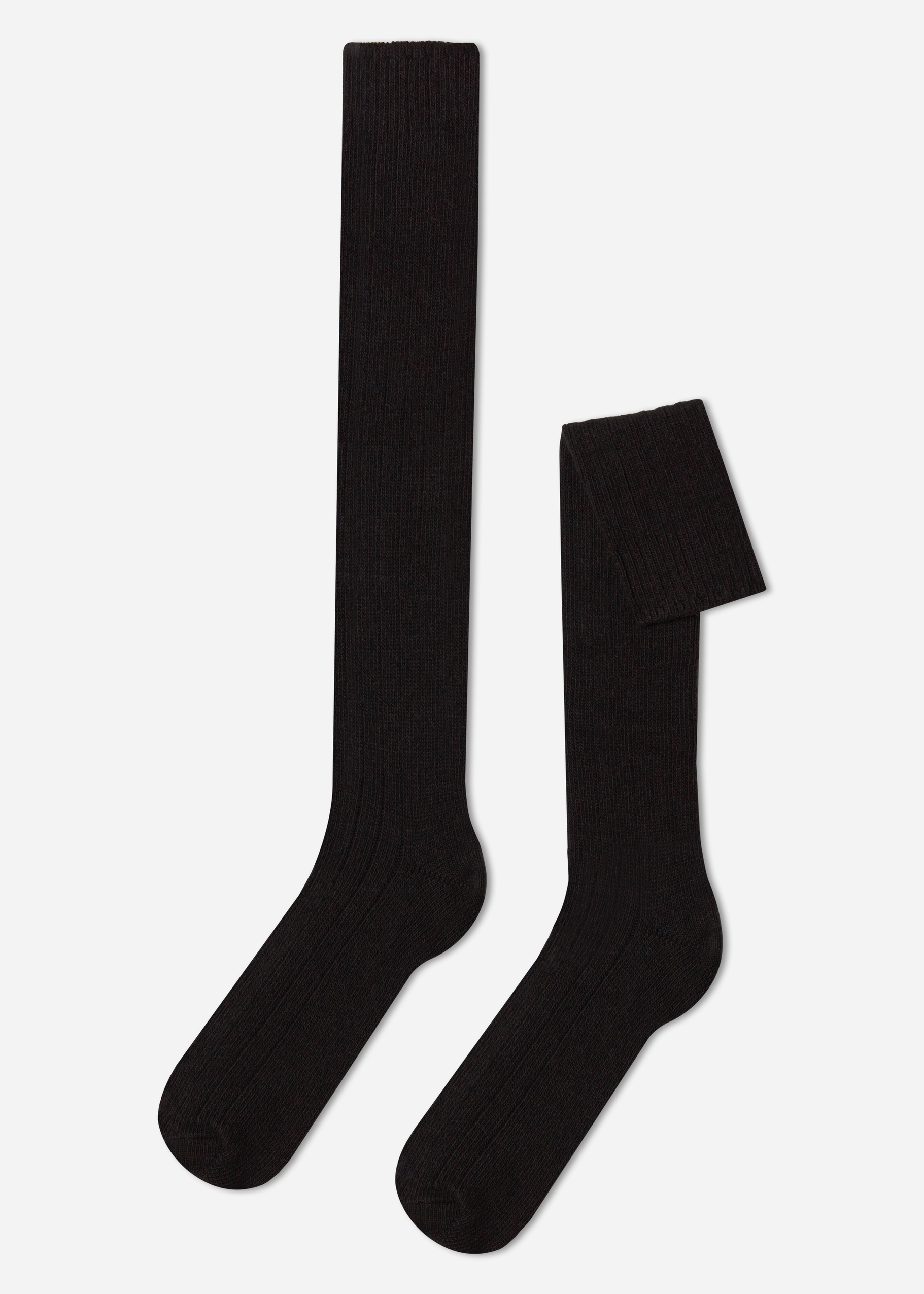 Long Ribbed Socks with Wool and Cashmere - Long socks - Calzedonia