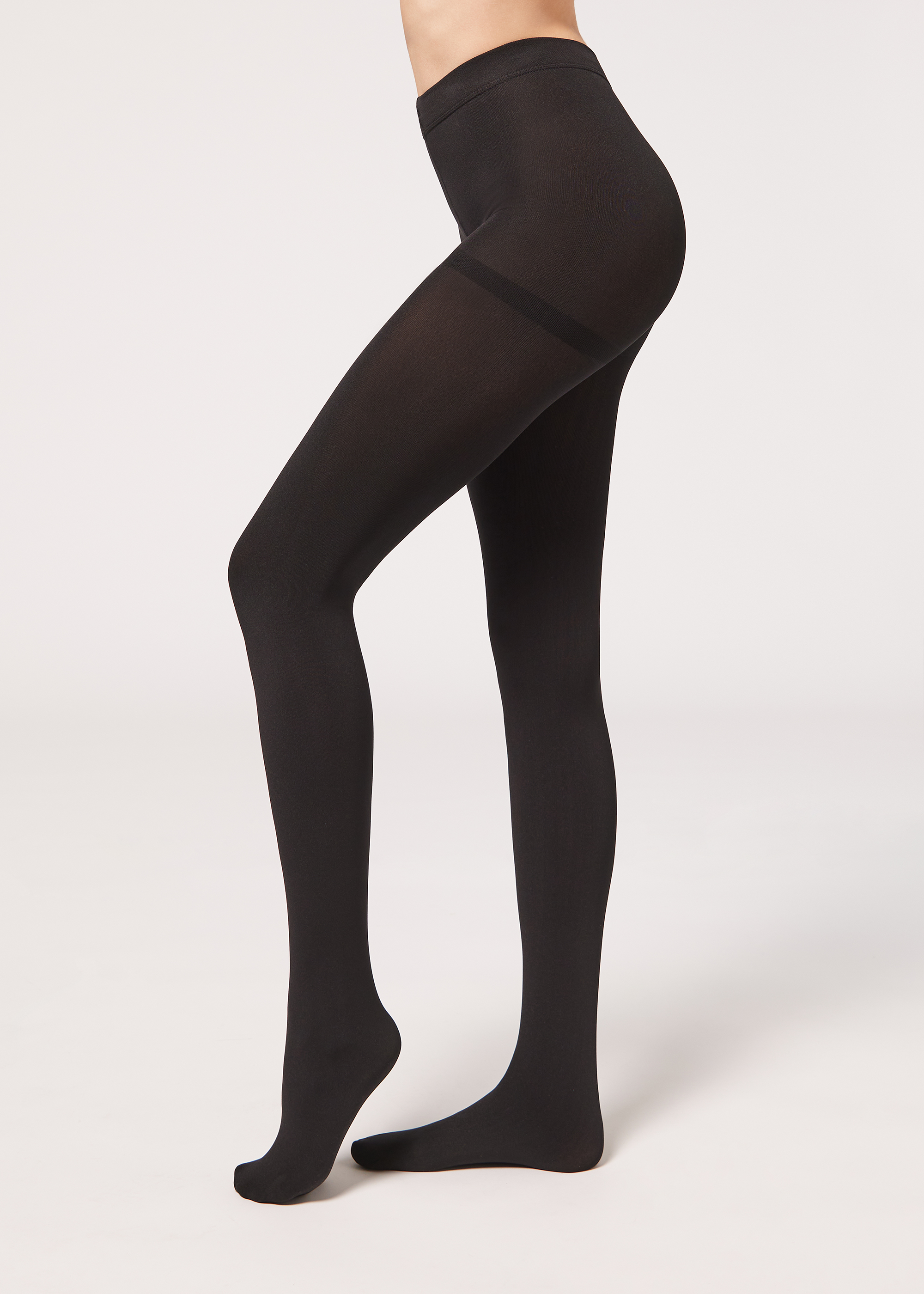 High Waisted Leggings Translucent Nude Tights Winter Polyester