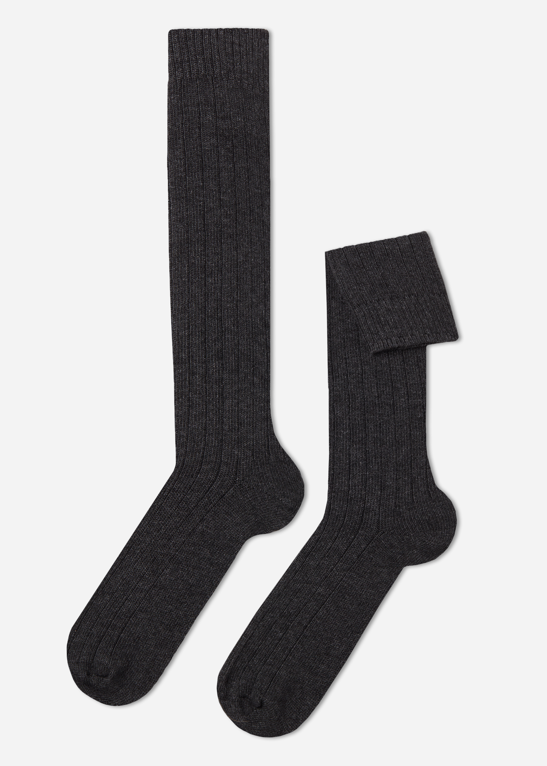 Calze Lunghe a Coste con Lana e Cashmere da Uomo - Calzedonia